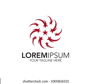 Star logo icon, star flowers icon