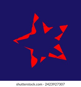 Star logo icon. Fragments of a star. Star mosaic. Use for logo, icon, emblem, badge, background, poster, flyer, etc