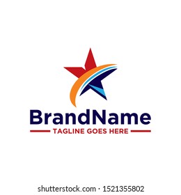 Star logo icon template. Star logo design on white background.