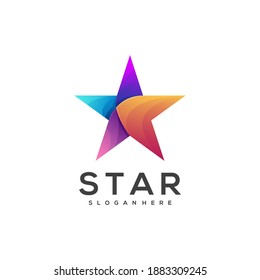 Star Logo Illustration Colorful Gradeint Vector Design