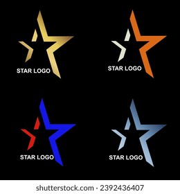 Sterne-Logo-Design mit vier Farbvarianten