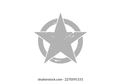 Star logo inside cool circle and colored gray silhouette suitable for logo or symbol design of company and community