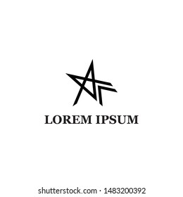 Star logo and the letters AF, the combination of the letters A + F monogram design