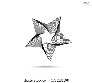 Star logo. Star lined icon, sign, symbol, Flat design, button, web. vector - illustration eps 10.