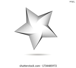 Star logo. Star lined icon, sign, symbol, Flat design, button, web. vector - illustration eps 10.