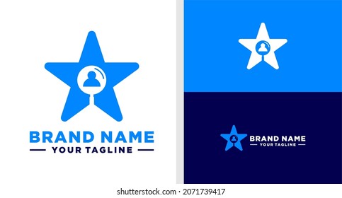 TALENTO DE ESPACIO NEGATIVO DE MAGNIFICACIÓN DEL LOGO DE ESTRELLA EDITABLE