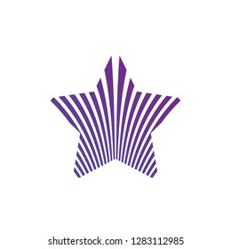 Star logo. Minimal abstract symbol. Geometrical design. Lines as element of star. Vector illustration isolated on white
