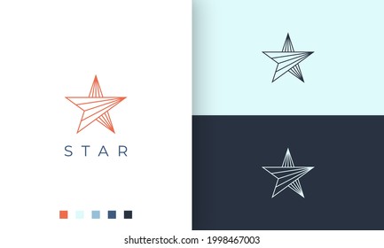star logo in modern mono line shape