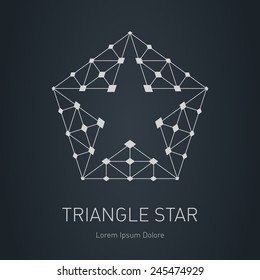 Star logo. Modern stylish design element with triangles and rhombus. Vector logotype template.