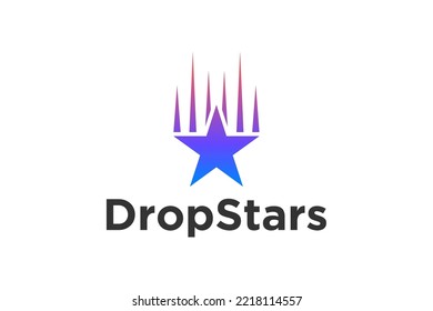 Star logo motion drop fall icon symbol stars element vector