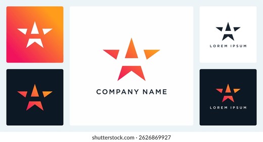 Star logo with negative letter A