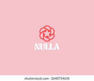 A star logo in negative space. Creative flower shutter icon. Award symbol. Creative leader success vector sign.