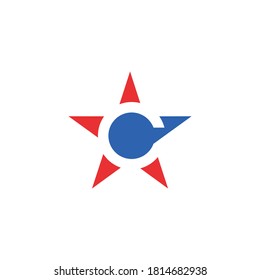 star logo with negative space of letter C - creative simple logotype