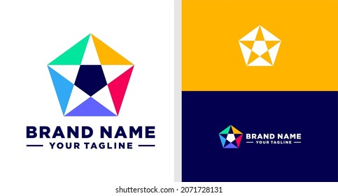 STAR LOGO PENTAGON NEGATIVE SPACE EDITABLE