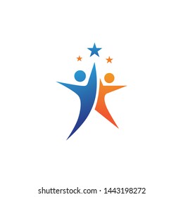 Star logo people success Template vector illustration design