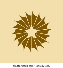 star logo with rounded mandala style for company logo