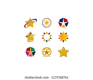 star logo set template design vector