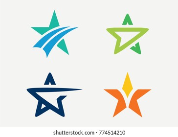 Star Logo Set Template Design Vector, Emblem, Design Concept, Creative Symbol, Icon