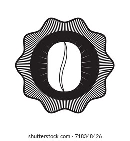 star logo shield decorative of bean coffee black silhouette vector illustration