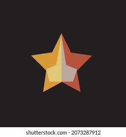 Star logo with sparkling 3d appearance