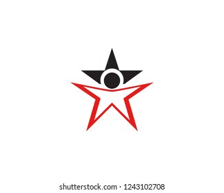 Star logo success people template vector icon illustration design
