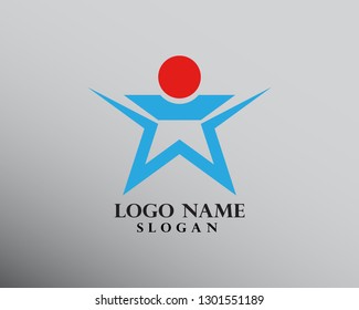 Star logo success people template vector icon illustration design
