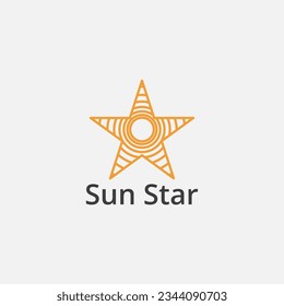 Star logo with sun light inside and made of lines.