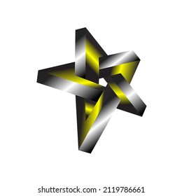 Star logo symbol vector in 3D style