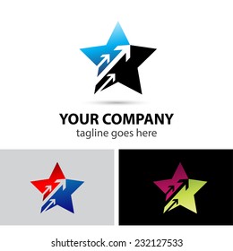 Star logo symbols with arrow 