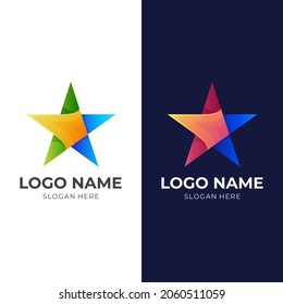 star logo template with 3d colorful style