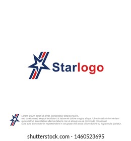 star logo template with blue and red colour