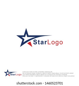 star logo template with blue and red colour