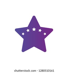 Star Logo Template with five stars inside, award icon, vector illustration isolated on white background.