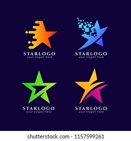 star logo template in gradient color style