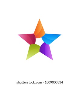 star logo template, in gradient color and 3d style