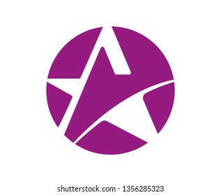 Star Logo Template with the letter A