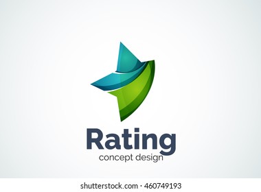 Star logo template, rating or best choice concept. Modern minimal design logotype created with geometric shapes - circles, overlapping elements