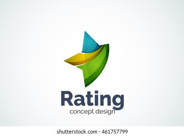 Logo-Vorlage, Bewertung oder Konzept der besten Wahl. Moderner minimaler Design-Logotyp mit geometrischen Formen - Kreise, überlappende Elemente
