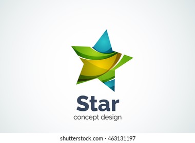 Star logo template, rating or best choice concept. Modern minimal design logotype created with geometric shapes - circles, overlapping elements