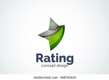 Star logo template, rating or best choice concept. Modern minimal design logotype created with geometric shapes - circles, overlapping elements