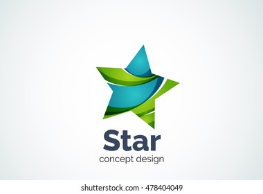 Star logo template, rating or best choice concept. Modern minimal design logotype created with geometric shapes - circles, overlapping elements