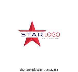 Star logo template. red star on white background