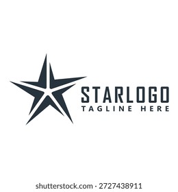 Star logo template with star shape and text placeholder for branding icon