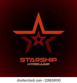 Star logo template. Space technical military theme.