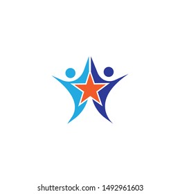 STAR LOGO TEMPLATE VECTOR ICON ILUSTRATION DESIGN