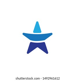 STAR LOGO TEMPLATE VECTOR ICON ILUSTRATION DESIGN