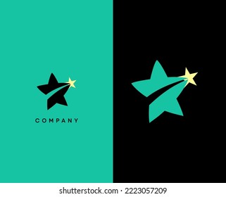 Star Logo. Star through star icon. Line Style Can be used for Business and Brand Logos. Flat Vector Logo Design Template Element.