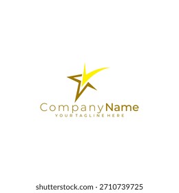 Logotipo de la estrella y combinación del diseño de la garrapata, logotipo del espacio y estrella grande