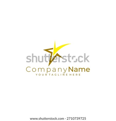Star logo and tick design combination, space logo and big star