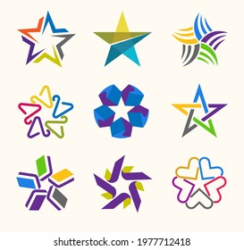 star logo trendy and modern symbol collection